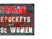 BEWARE PICKPOCKETS Vintage Retro Home Wall Shed Garage Poster Décor Bar Wall Tin Metal Signs