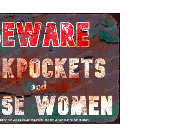 BEWARE PICKPOCKETS Vintage Retro Home Wall Shed Garage Poster Décor Bar Wall Tin Metal Signs