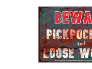 BEWARE PICKPOCKETS Vintage Retro Home Wall Shed Garage Poster Décor Bar Wall Tin Metal Signs