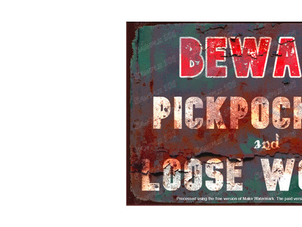 BEWARE PICKPOCKETS Vintage Retro Home Wall Shed Garage Poster Décor Bar Wall Tin Metal Signs