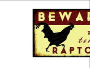 TINY RAPTORS Vintage Retro Home Wall Shed Garage Chicken Décor Bar Wall Tin Metal Signs
