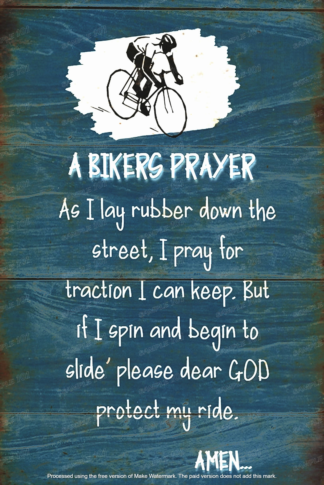 BIKERS PRAYER Rustic Look Home Warning Wall Décor Reproduction Bar Wall Tin Metal Signs