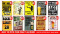 Bulk Buy-Humorous Signs 10 Designs Retro/ Vintage Tin Metal Sign Man Cave, Wall Home Décor, Shed-Garage, and Bar