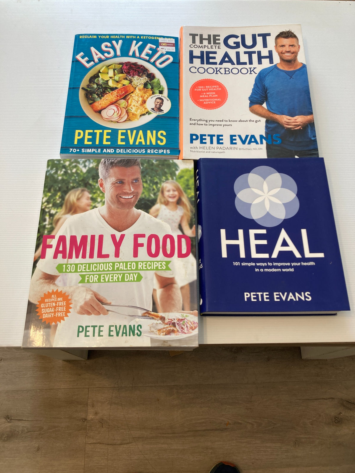Pete Evans 4 Book Bundle – Easy Keto, Family Food, Gut Health & Heal — front covers