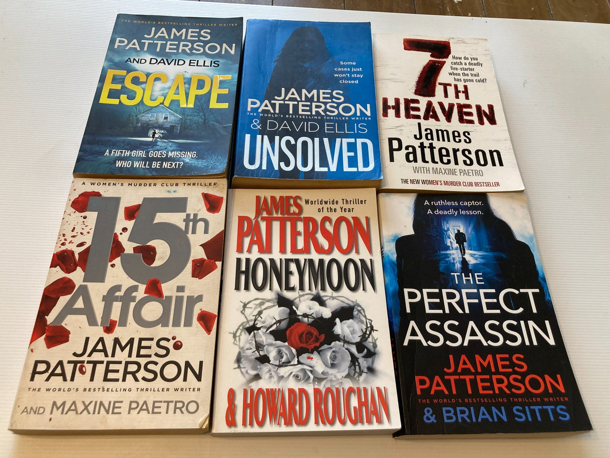James Patterson 6 Book Thriller Bundle – Escape, Unsolved & More — front covers