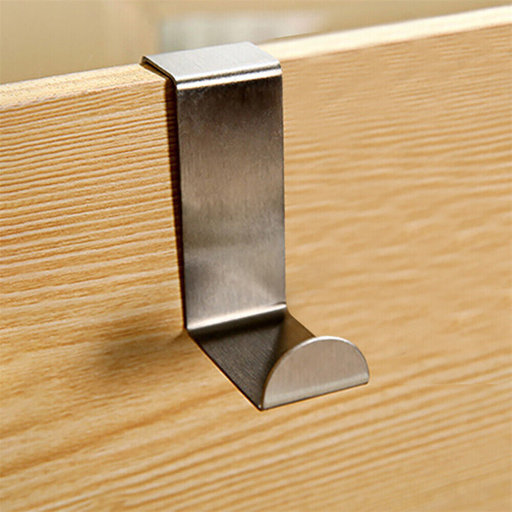 Premium Stainless Steel Over-Door Hooks - 4 Pack for Ultimate Coat and Clothes Storage Solution