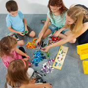 Classic Large Creative Brick Box – Colorful Building Set for Kids 4+ | Includes Doors, Windows, Wheels & Baseplate
