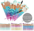 20PCS Diamond Unicorn Eye Makeup Brush Set – Blue & Pink Eyeshadow & Blending Brushes