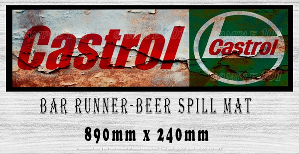 Buy CASTROL Aussie Beer Spill Mat - Elevate Your Bar with High-Quality Barware | Tin Sign Factory Australia