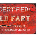 CERTIFIED OLD FART Vintage Retro Home Wall Shed Garage Poster Décor Bar Wall Tin Metal Signs