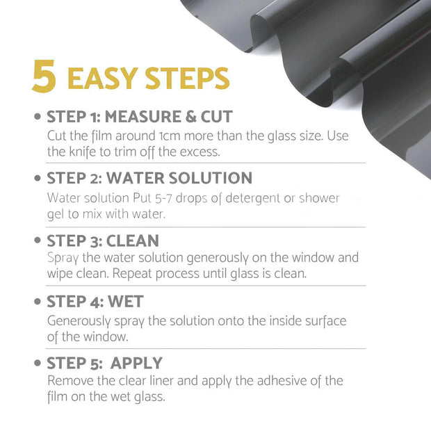 Car Home Window Tint Film Black Roll 5% VLT 760Mm*7M Tinting Tools Kit