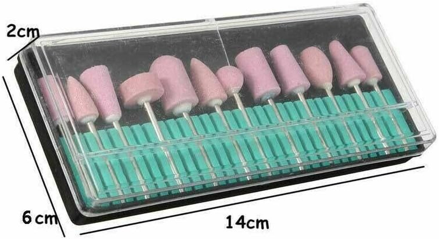 12PCS Nail Drill Bit Set – Acrylic Nail File & Pedicure Tools for Salon Use