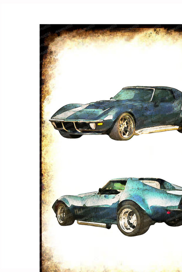 CORVETTE Vintage Retro Home Wall Chicken Poster Décor Bar Wall Tin Metal Signs