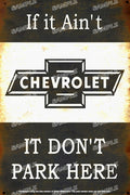 CHEVROLET PARKING Retro Vintage Rustic Look Home Classic Shed Resto Café Reproduction Bar Wall Tin Metal Signs