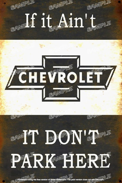 CHEVROLET PARKING Retro Vintage Rustic Look Home Classic Shed Resto Café Reproduction Bar Wall Tin Metal Signs