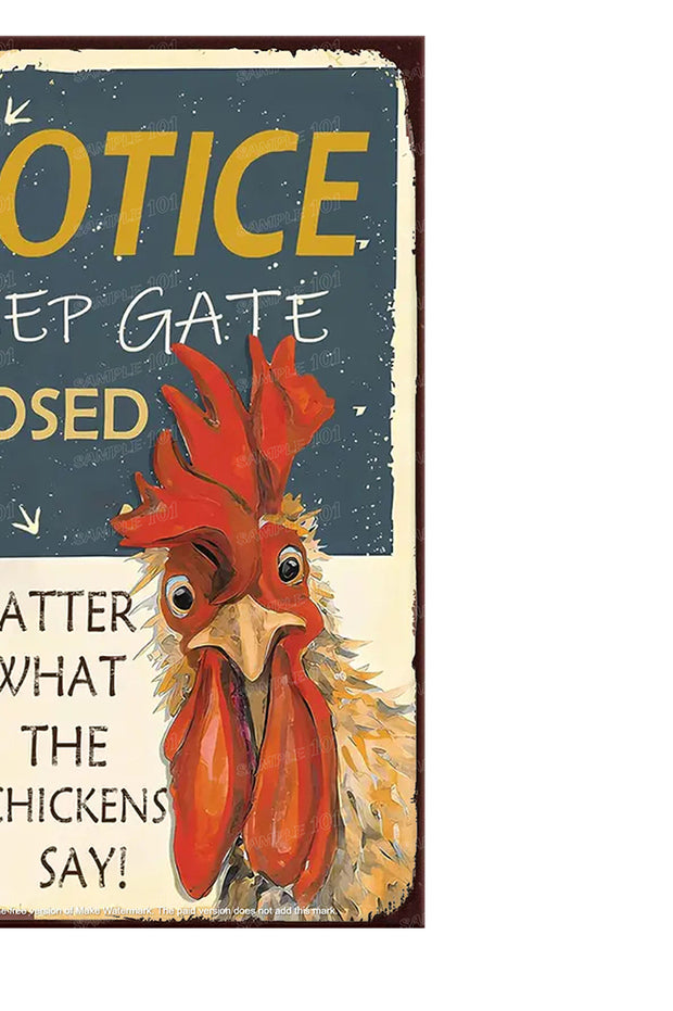 CHICKENS SAY Vintage Retro Home Wall Chicken Poster Décor Bar Wall Tin Metal Signs