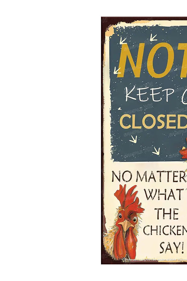 CHICKENS SAY Vintage Retro Home Wall Chicken Poster Décor Bar Wall Tin Metal Signs