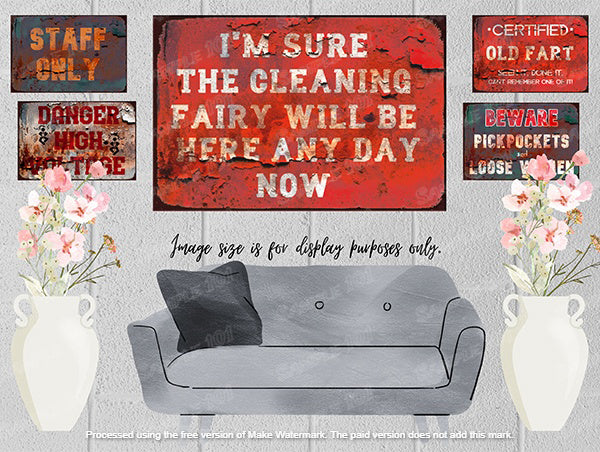 CLEANING FAIRY Vintage Retro Home Wall Shed Garage Poster Décor Bar Wall Tin Metal Signs