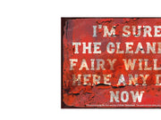 CLEANING FAIRY Vintage Retro Home Wall Shed Garage Poster Décor Bar Wall Tin Metal Signs