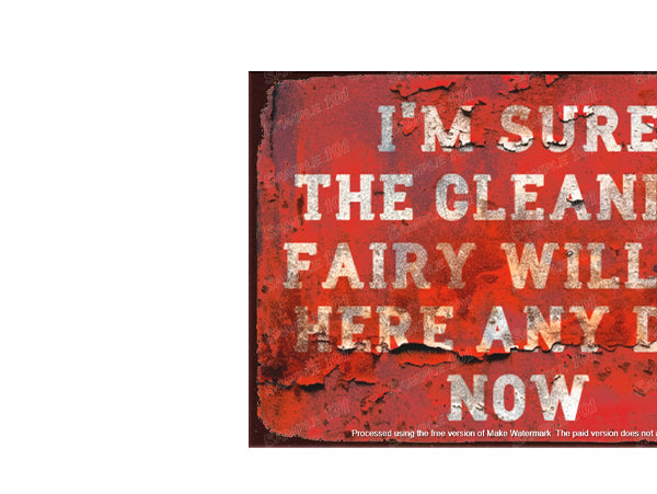 CLEANING FAIRY Vintage Retro Home Wall Shed Garage Poster Décor Bar Wall Tin Metal Signs