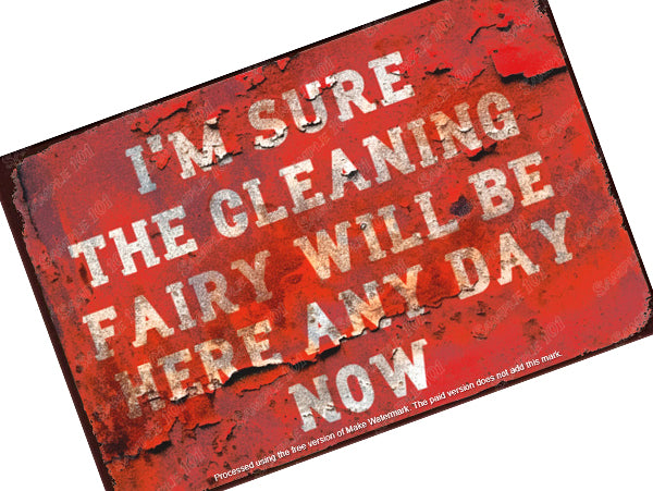 CLEANING FAIRY Vintage Retro Home Wall Shed Garage Poster Décor Bar Wall Tin Metal Signs