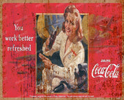 WORK REFRESHED Vintage Retro Australia Home Wall Décor Bar Wall Tin Metal Signs
