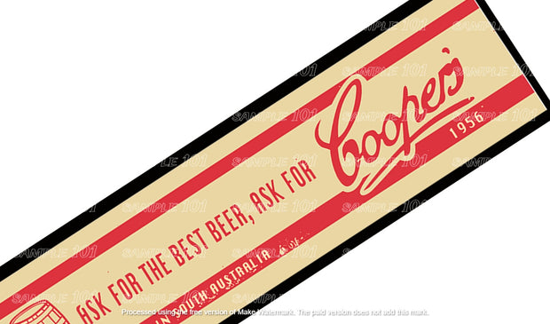 Buy COOPER'S 1956 Beer Menu Bar Runner - Enhance Your Space with Stylish Barware | Tin Sign Factory Australia