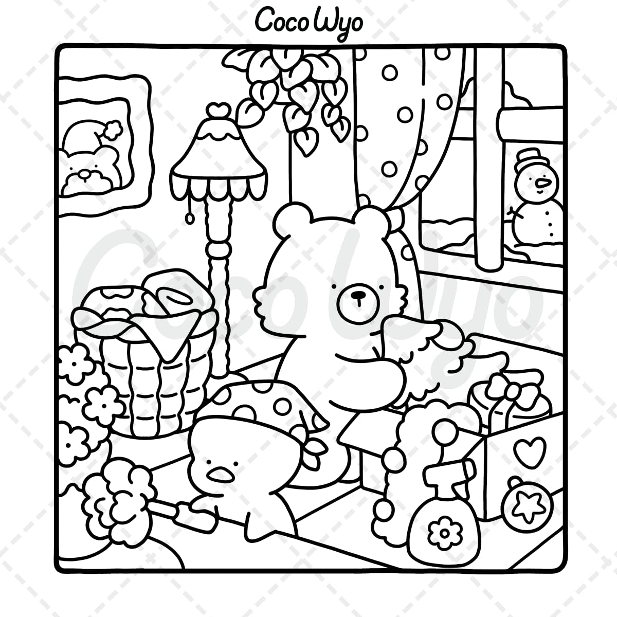 Comfy Days: Coloring Book for Adults and Teens Featuring Super Cute Animal Characters in Cozy Hygge Moments for Relaxation
