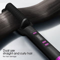 Negative Ion Hair Straightener & Styling Comb – Frizz-Free, Sleek Hair (Black)