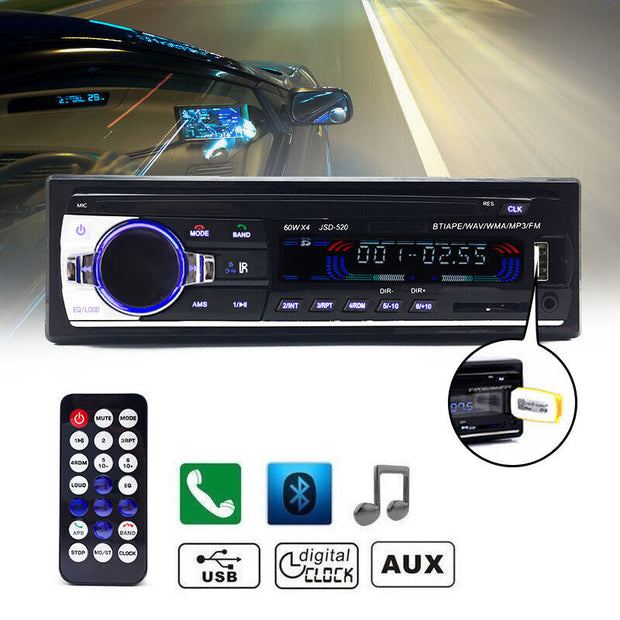Premium Bluetooth 1 DIN Car In-Dash Radio Stereo Head Unit - Superior Audio Experience