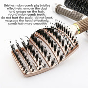 Gold Detangling Hairbrush – Nylon & Boar Bristles for Women & Men | Scalp Massage Comb