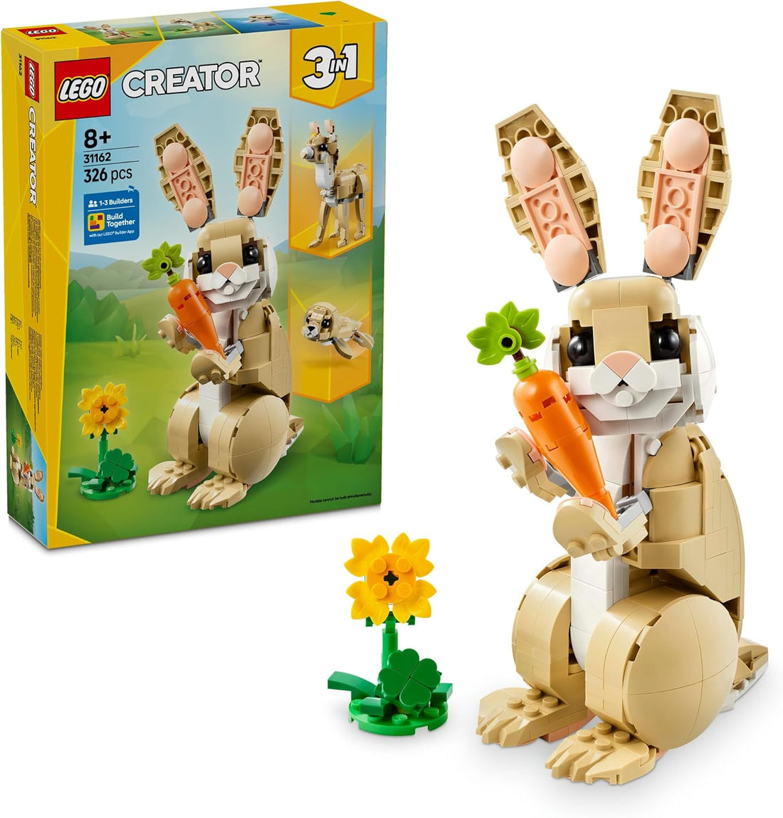 Creator 3-in-1 Cute Bunny Toy – Build a Rabbit, Llama, or Seal | Fun Construction Kit for Kids Ages 8+