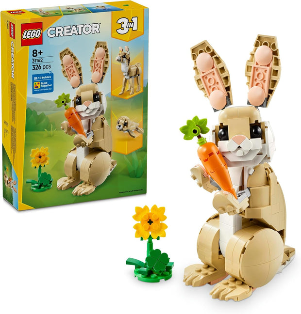 Creator 3-in-1 Cute Bunny Toy – Build a Rabbit, Llama, or Seal | Fun Construction Kit for Kids Ages 8+