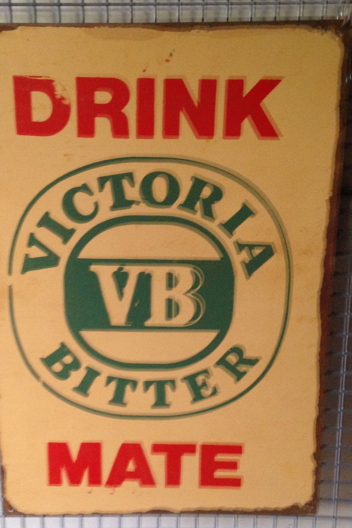 Drink Victoria Bitter Mate 20 x 30 cm metal sign