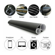 6D Gloss Black Carbon Fiber 150X90Cm Vinyl Car Phone Laptop Wrap Sticker Film AU