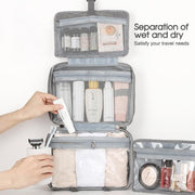 Large Hanging Hook Toiletry Bag Waterproof Travel Makeup Cosmetic Organizer Case (Pink)