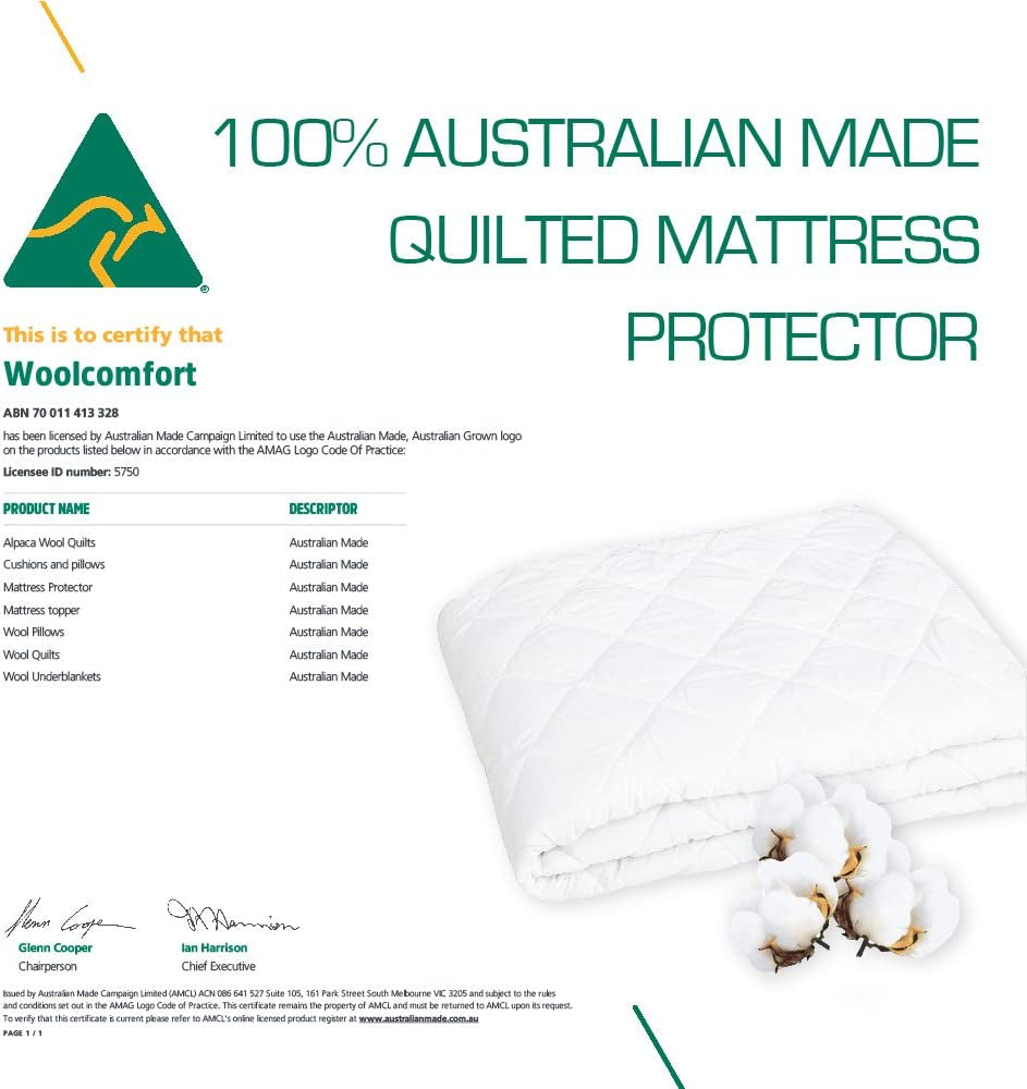 Australian Made Quilted Cotton Mattress Protector – Fully Fitted, Machine Washable (Queen & All Sizes)