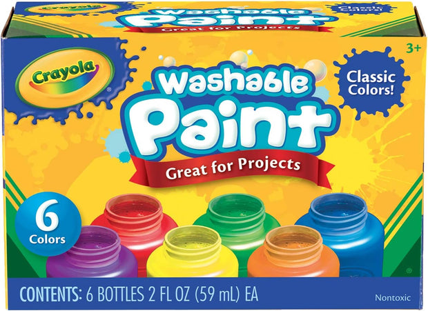 Washable Kids Paint, 6Pk, Classic Colours, Children Art & Craft, Projects, Artist, Students, Creativity