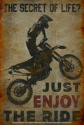 ENJOY THE RIDES Rustic Look Home Warning Wall Décor Reproduction Bar Wall Tin Metal Signs
