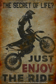 ENJOY THE RIDES Rustic Look Home Warning Wall Décor Reproduction Bar Wall Tin Metal Signs