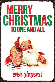 EVEN GINGERS Santa Claus Vintage Rustic Look Home Wall Décor Bar Wall Tin Metal Signs
