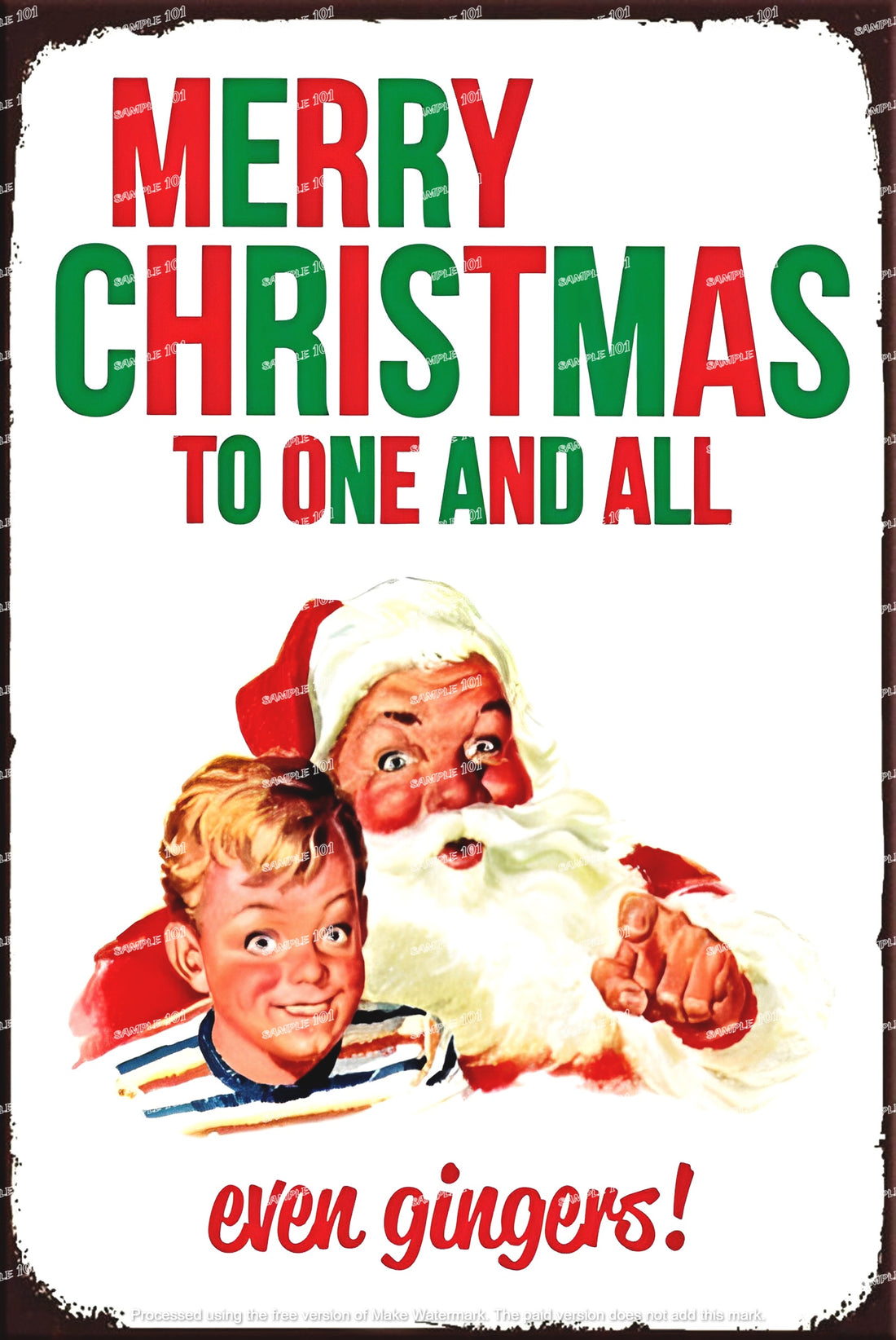 EVEN GINGERS Santa Claus Vintage Rustic Look Home Wall Décor Bar Wall Tin Metal Signs