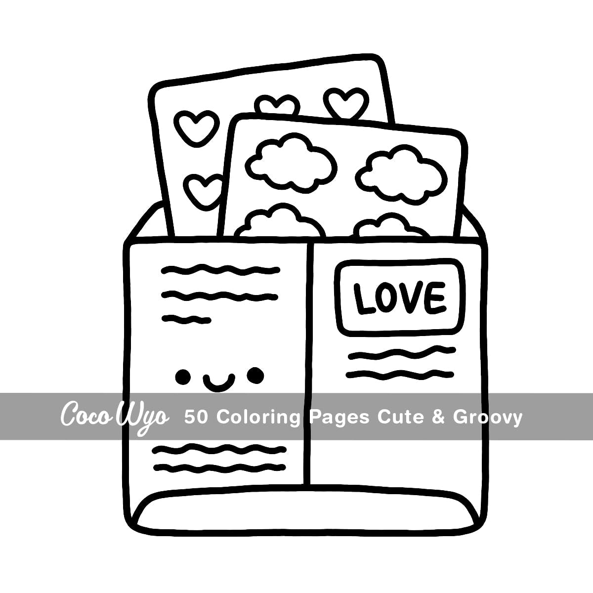 Cute & Groovy Coloring Book – Bold, Easy Designs for Relaxation | Perfect for Adults & Kids