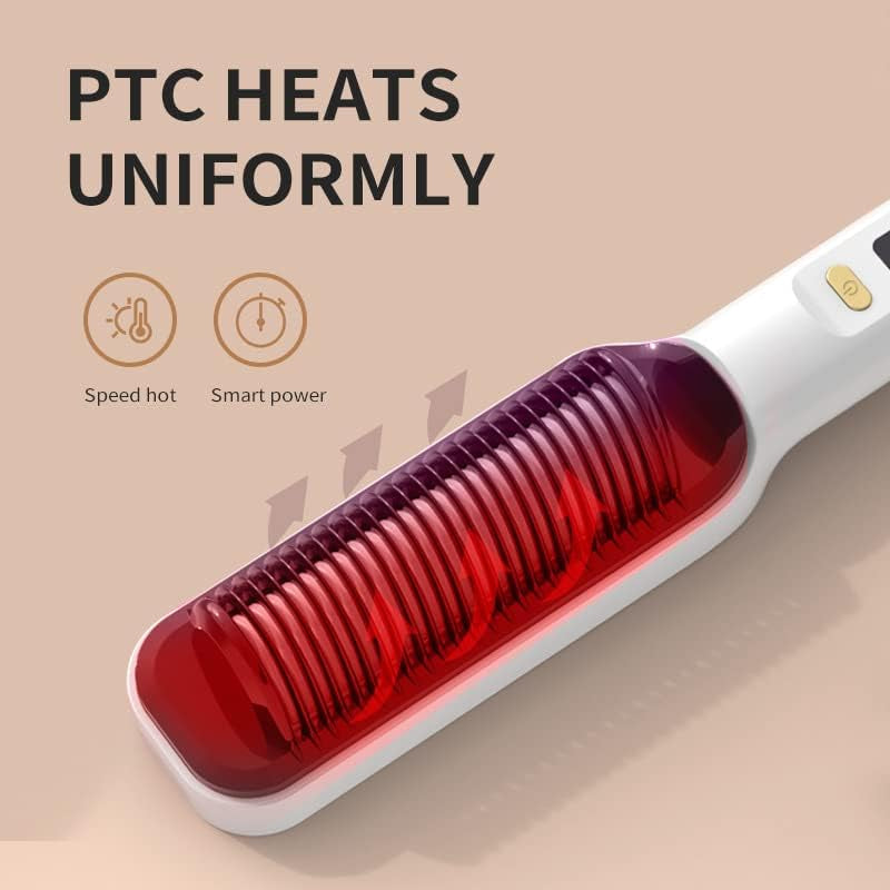 Negative Ion Hair Straightener & Styling Comb – Frizz-Free, Sleek Hair (Black)