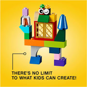 Classic Large Creative Brick Box – Colorful Building Set for Kids 4+ | Includes Doors, Windows, Wheels & Baseplate