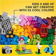 Classic Large Creative Brick Box – Colorful Building Set for Kids 4+ | Includes Doors, Windows, Wheels & Baseplate