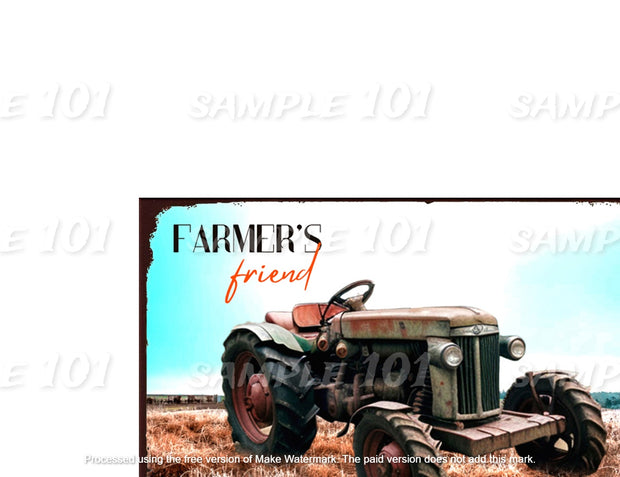 FARMER'S FRIEND Retro Rustic Vintage Look Tin Metal Sign Man Cave, Shed-Garage, and Bar