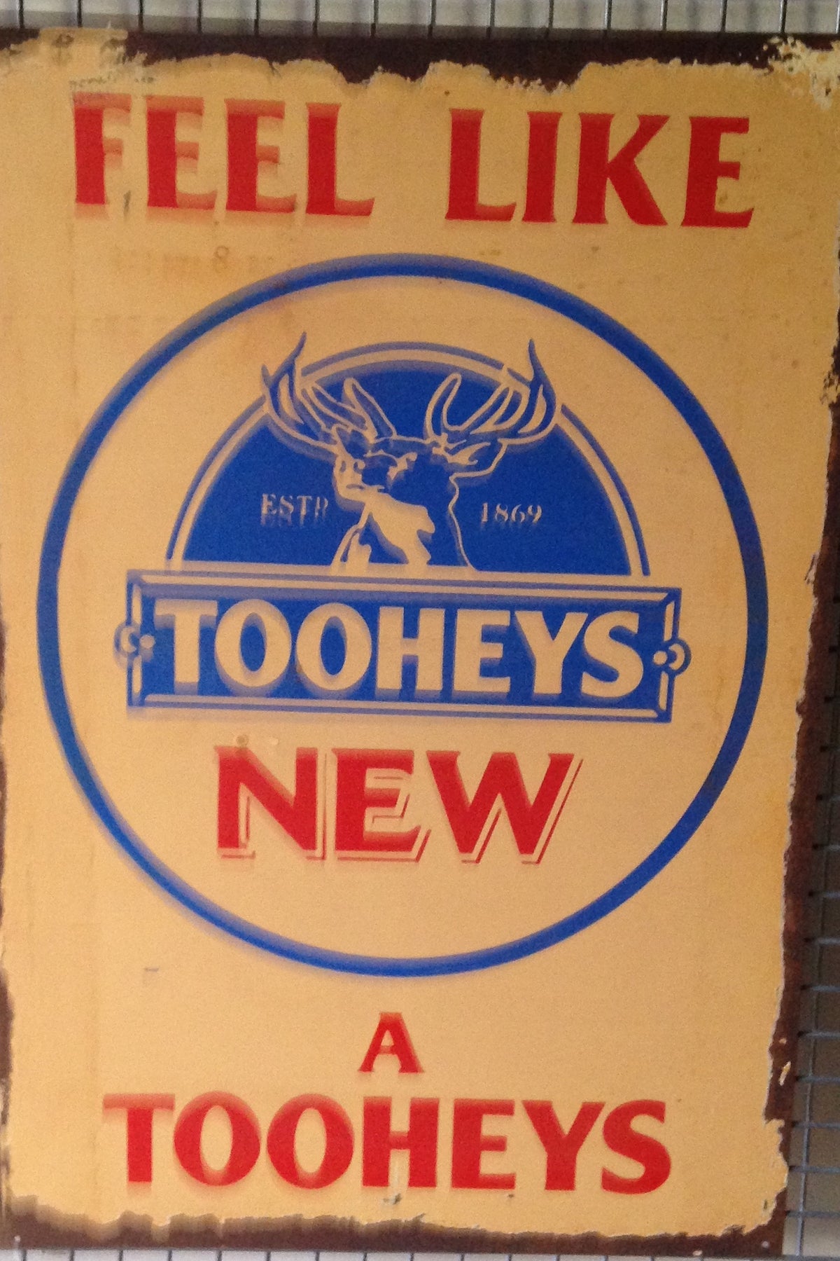 Feel Like a Tooheys New 20 x 30 cm metal sign