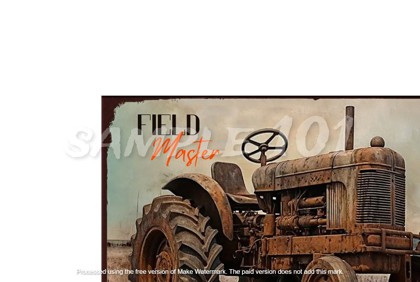 FIELD MASTER Retro Rustic Vintage Look Tin Metal Sign Man Cave, Shed-Garage, and Bar