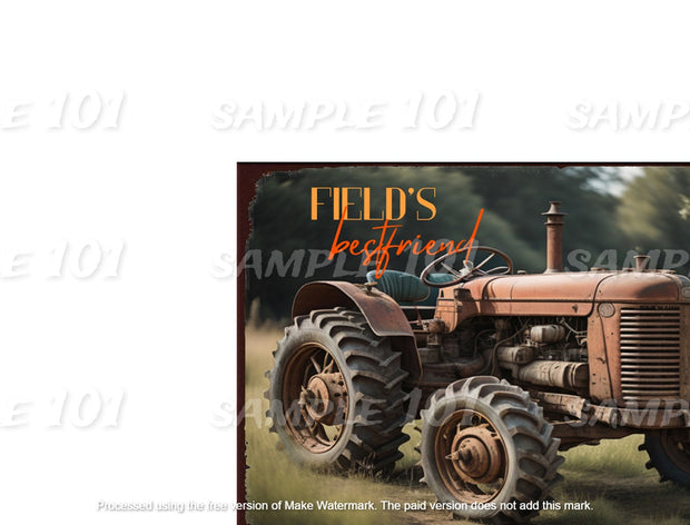 FIELD'S BESTFRIEND Retro Rustic Vintage Look Tin Metal Sign Man Cave, Shed-Garage, and Bar